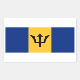 Sticker Rectangulaire Drapeau Barbade/Barbade/Bajuns