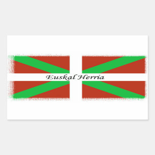 Sticker Rectangulaire Drapeau Basque avec l'autocollant d'Euskal Herria