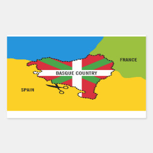 Sticker Rectangulaire Drapeau Basque Ikurriña, l'indépendance Basque d