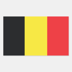 Sticker Rectangulaire Drapeau Belgique