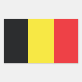 Sticker Rectangulaire Drapeau Belgique