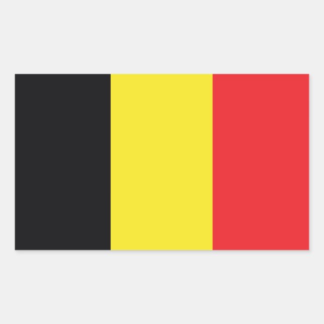 Sticker Rectangulaire Drapeau Belgique (Devant)