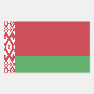 Sticker Rectangulaire Drapeau Biélorusse Patriotique