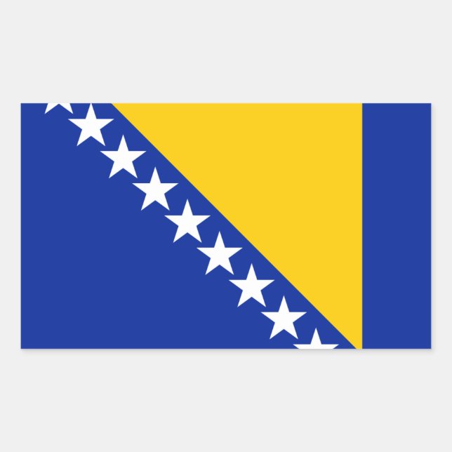 Sticker Rectangulaire Drapeau bosniaque, Drapeau de Bosnie-Herzégovine (Devant)