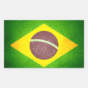 Sticker Rectangulaire Drapeau Brésil baisé par Sun
