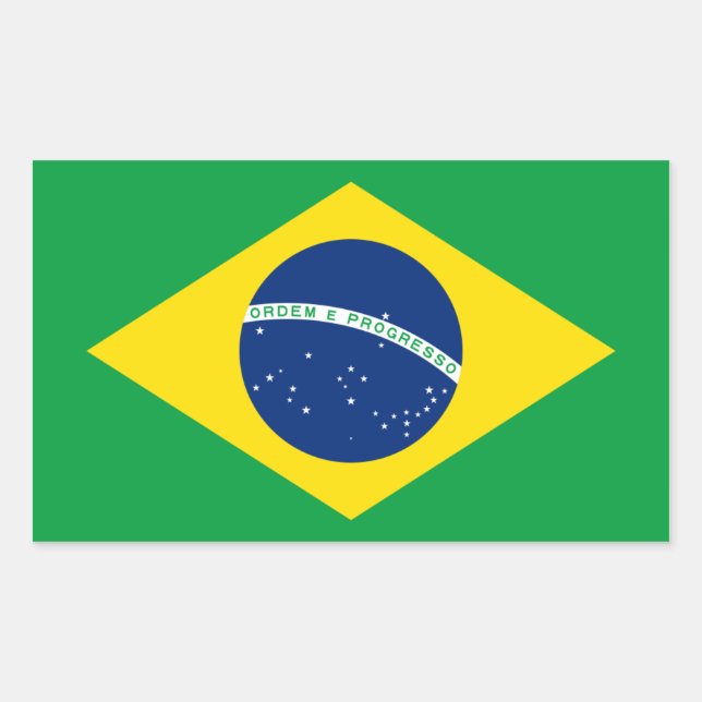 Sticker Rectangulaire Drapeau Brésil/Brésil (Devant)