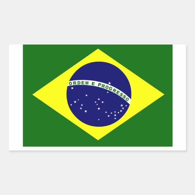 Sticker Rectangulaire Drapeau brésilien (Devant)
