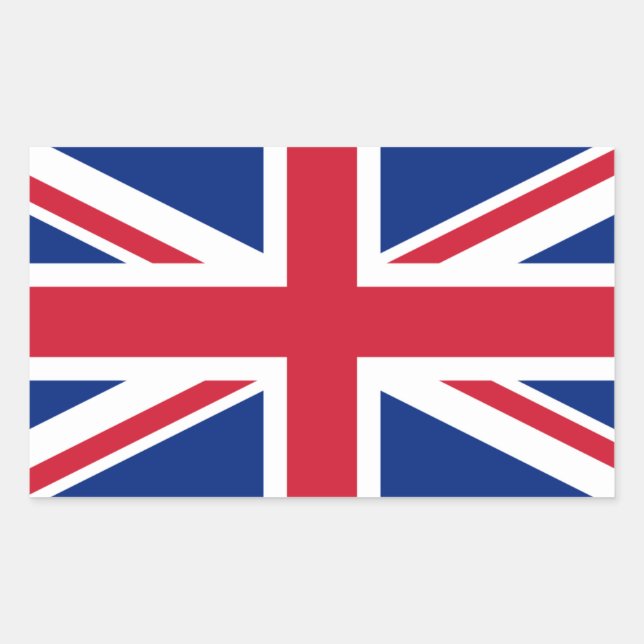 Sticker Rectangulaire Drapeau britannique/britannique (Devant)