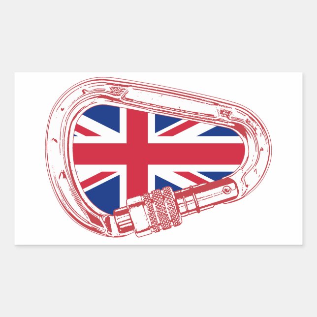 Sticker Rectangulaire Drapeau britannique Escalade carabiner (Devant)
