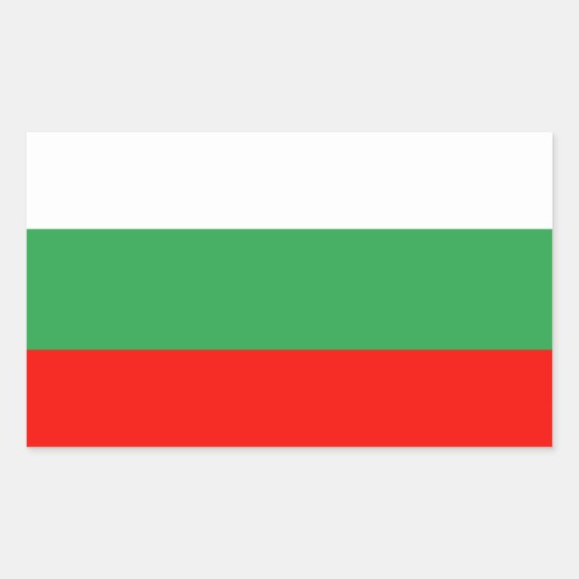 Sticker Rectangulaire Drapeau Bulgarie (Devant)