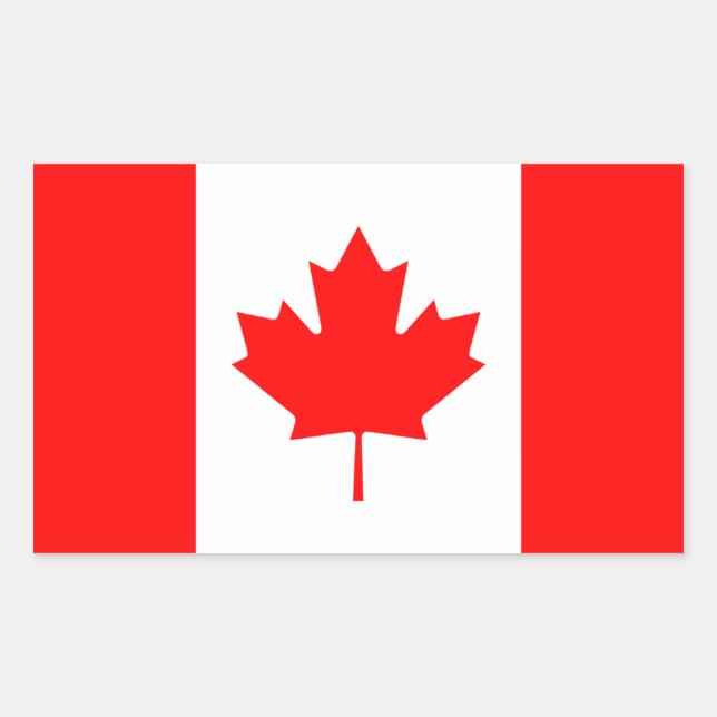 Sticker Rectangulaire Drapeau canadien (Devant)