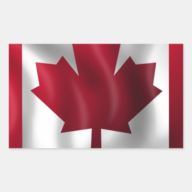 Sticker Rectangulaire Drapeau canadien (Devant)