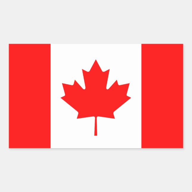 Sticker Rectangulaire Drapeau canadien patriotique (Devant)