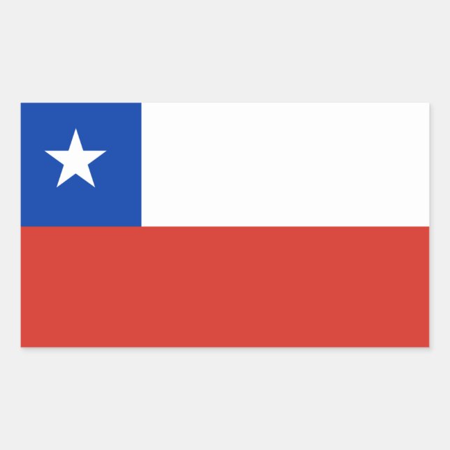 Sticker Rectangulaire Drapeau chilien, Drapeau du Chili (Devant)