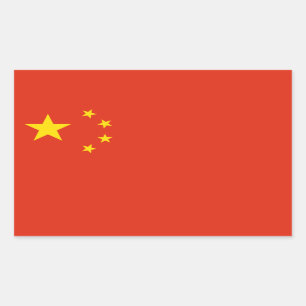 Sticker Rectangulaire Drapeau chinois, Drapeau chinois