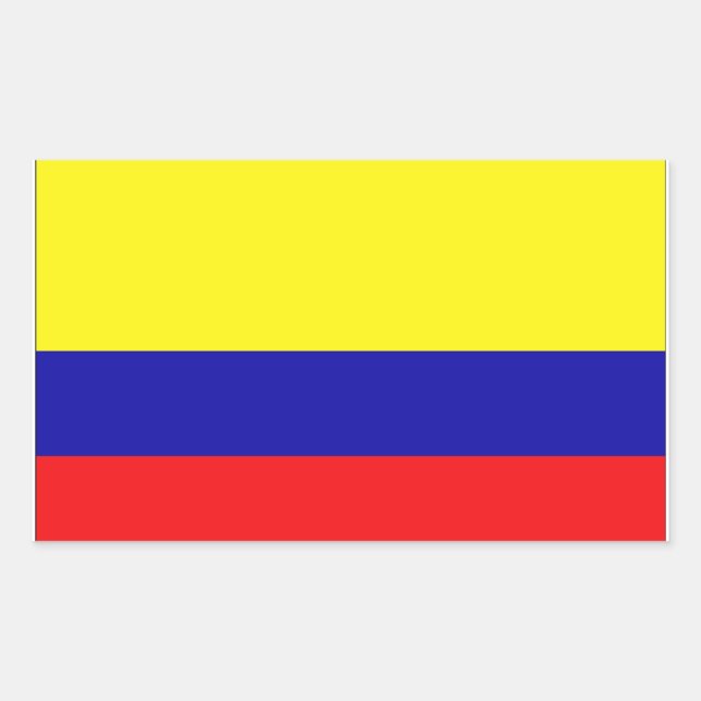 Sticker Rectangulaire Drapeau Colombie (Devant)