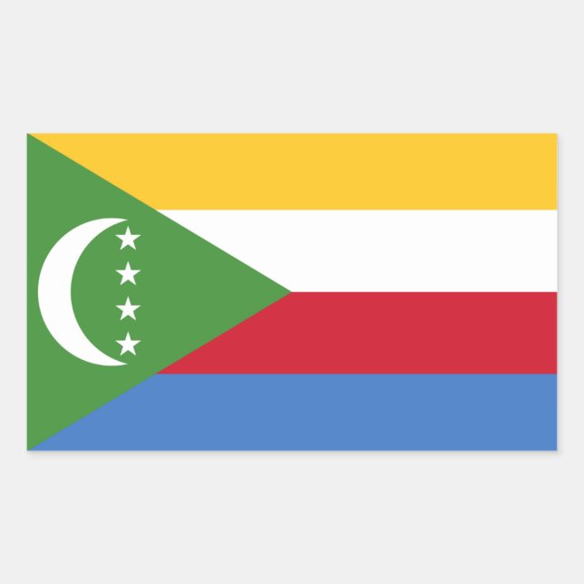 Sticker Rectangulaire Drapeau comorien, Drapeau des Comores (Devant)