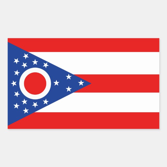 Sticker Rectangulaire Drapeau complet de l'Ohio (Devant)