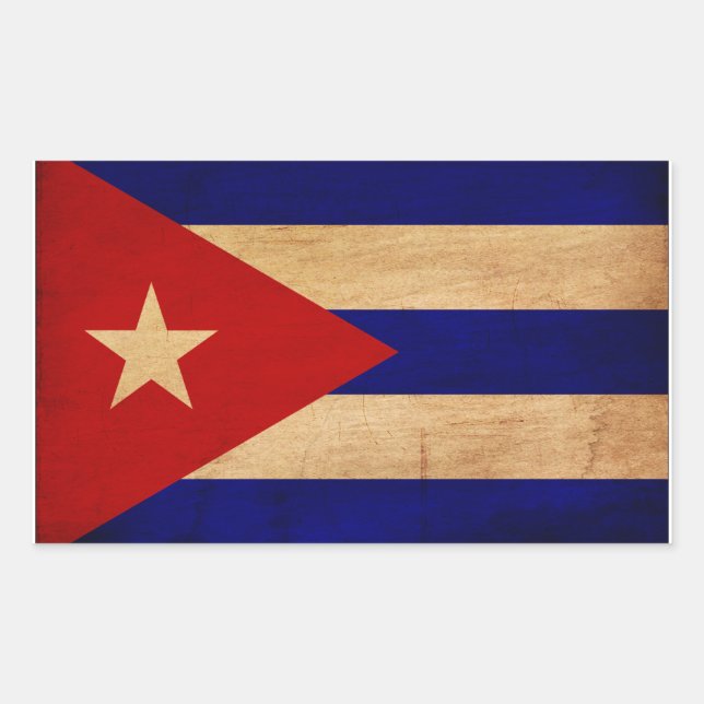 Sticker Rectangulaire Drapeau Cuba (Devant)