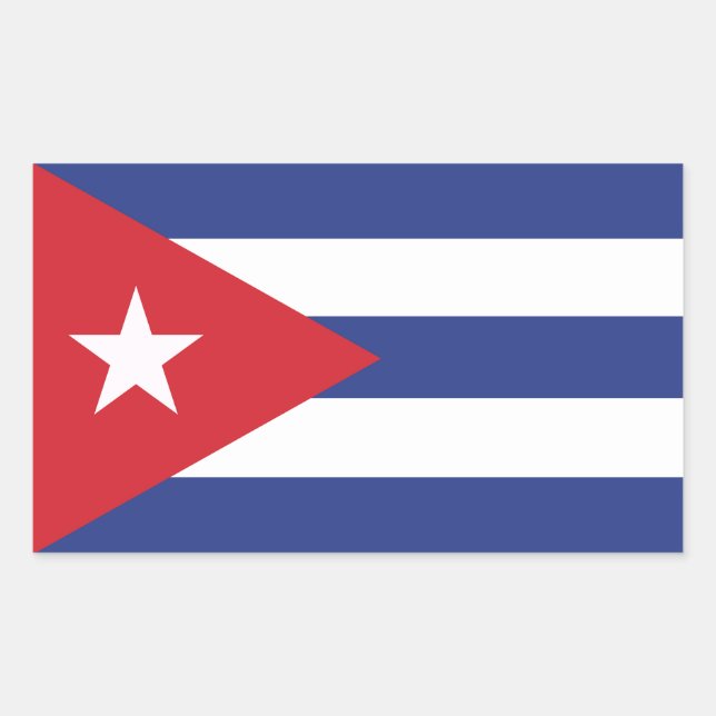 Sticker Rectangulaire Drapeau Cuba (Devant)