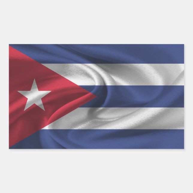 Sticker Rectangulaire Drapeau Cuba (Devant)