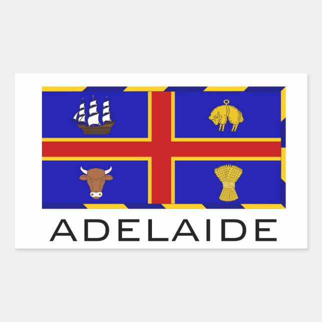 Sticker Rectangulaire Drapeau d'Adélaïde, Australie (Devant)