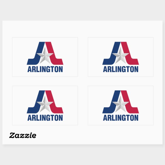 Sticker Rectangulaire Drapeau d'Arlington, Texas (Feuille)
