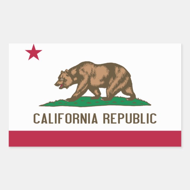 Sticker Rectangulaire Drapeau de Californie (Devant)