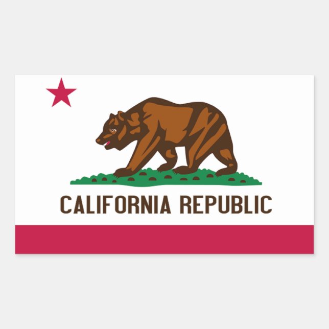 Sticker Rectangulaire Drapeau de Californie (Devant)