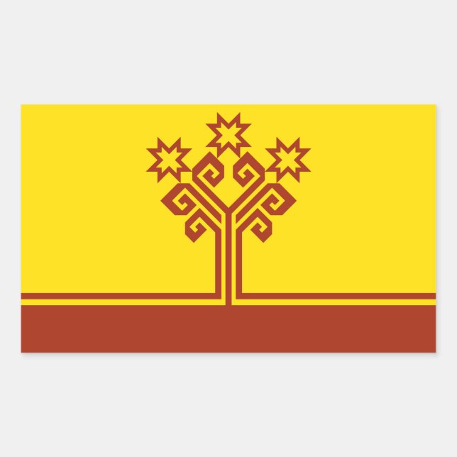 Sticker Rectangulaire Drapeau de Chuvashia (Devant)