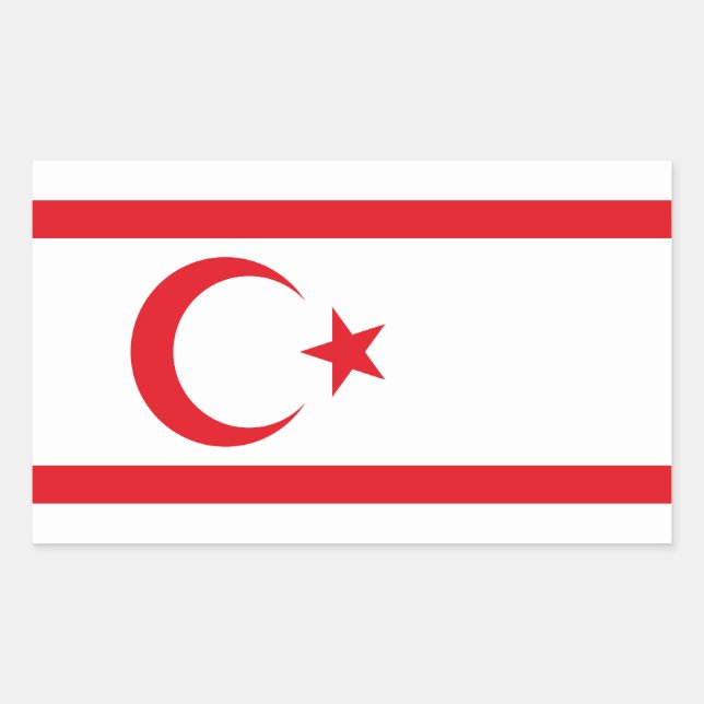 Sticker Rectangulaire Drapeau de Chypre du Nord (Devant)