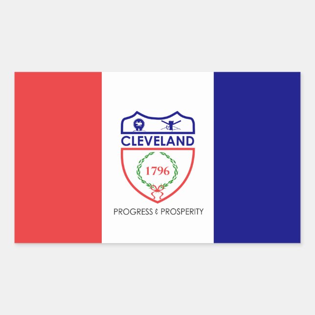 Sticker Rectangulaire Drapeau de Cleveland, Ohio (Devant)