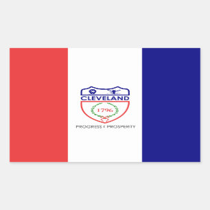 Sticker Rectangulaire Drapeau de Cleveland, Ohio