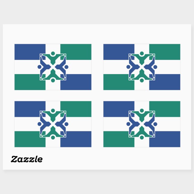 Sticker Rectangulaire Drapeau de Columbia, Missouri (Feuille)