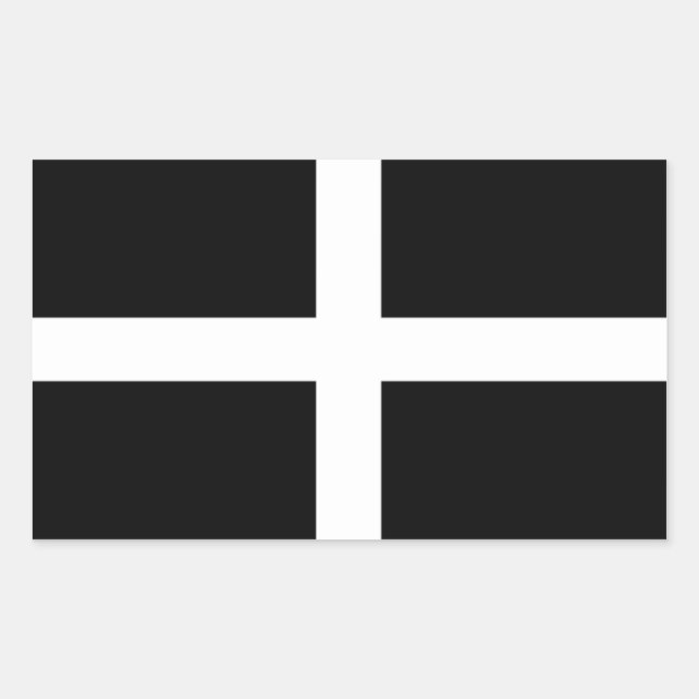 Sticker Rectangulaire Drapeau de Cornouailles (Devant)