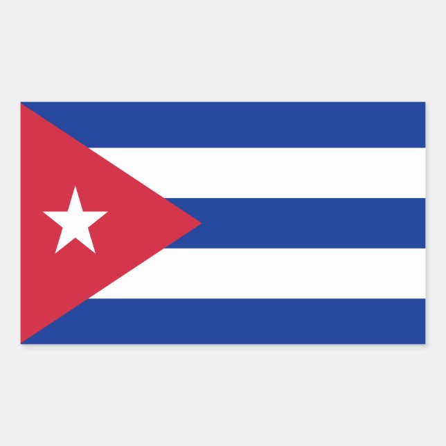 Sticker Rectangulaire Drapeau de Cuba (Devant)