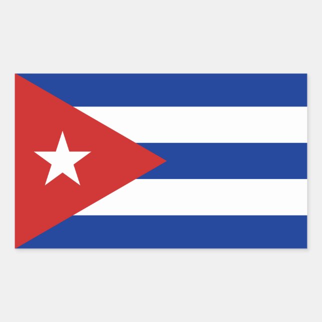 Sticker Rectangulaire Drapeau de Cuba (Devant)