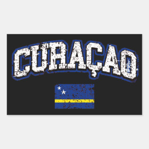 Sticker Rectangulaire Drapeau de Curaçao