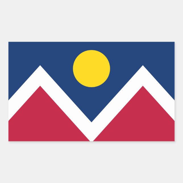Sticker Rectangulaire Drapeau de Denver, Colorado (Devant)