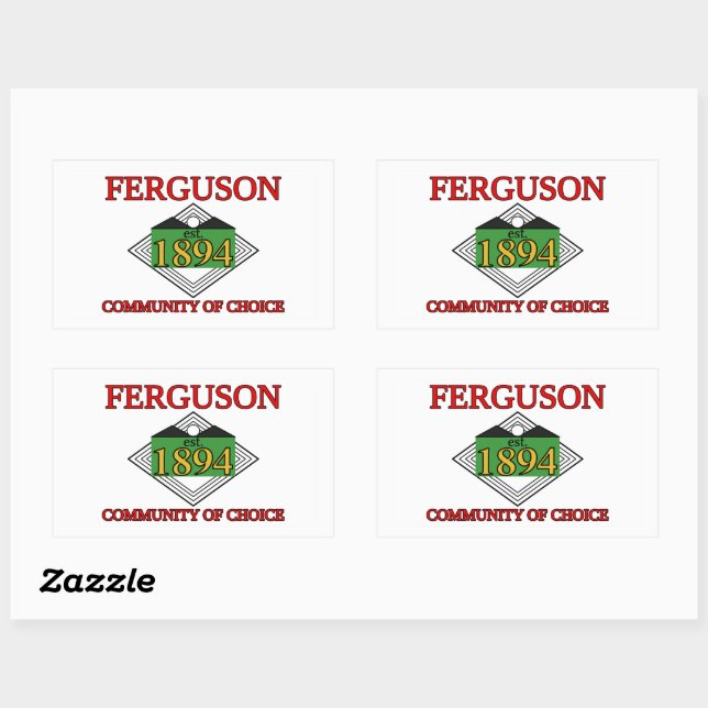 Sticker Rectangulaire Drapeau de Ferguson, Missouri (Feuille)