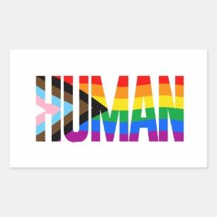 Sticker Rectangulaire Drapeau de fierté d'inclusivité humaine