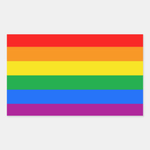 Sticker Rectangulaire Drapeau de fierté gay traditionnel
