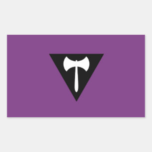 Sticker Rectangulaire Drapeau de fierté lesbienne Labrys