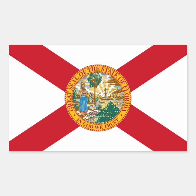 Sticker Rectangulaire Drapeau de Floride (Devant)