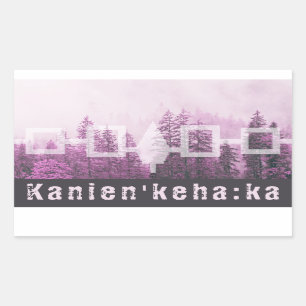 Sticker Rectangulaire Drapeau de forêt de bruyère Haudenosaunee personna