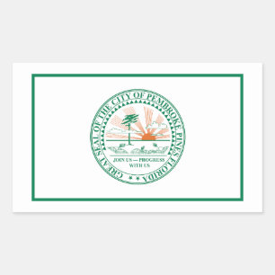 Sticker Rectangulaire Drapeau de Fort Pembroke Pines, Floride