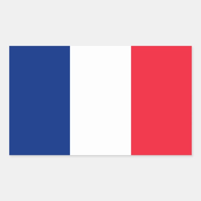 Sticker Rectangulaire Drapeau de France (Devant)