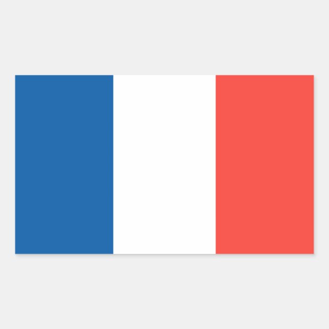 Sticker Rectangulaire Drapeau de France (Devant)