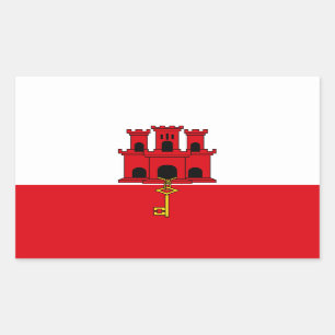 Sticker Rectangulaire Drapeau de Gibraltar