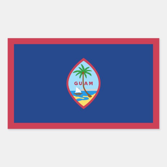 Sticker Rectangulaire Drapeau de Guam (Devant)